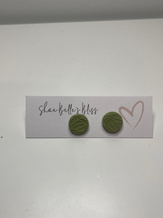 Emi Small Round Studs- Khaki
